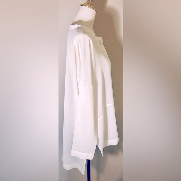 WynneLayers Cream Chiffon Tunic Blouse w/ Chiffon Tunic - Picture 3 of 9